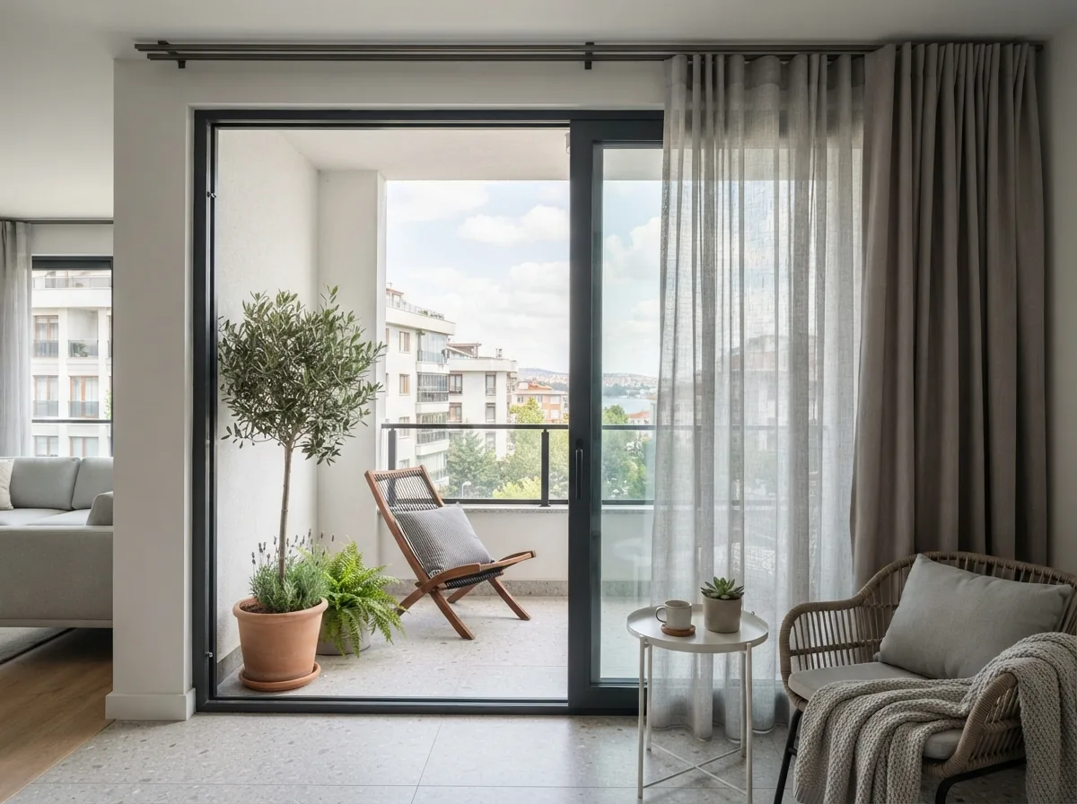 Balkon Perdesi Modelleri · modern dekorasyonla · Gaziantep'te ölçü, dikim ve montaj