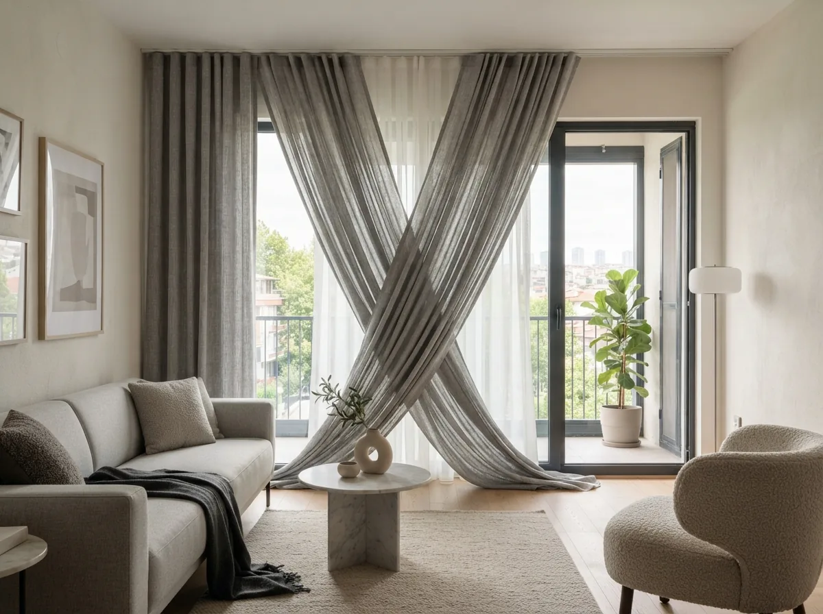 Kruvaze Perde Modelleri · modern dekorasyonla · Antep Perdeci · Gaziantep