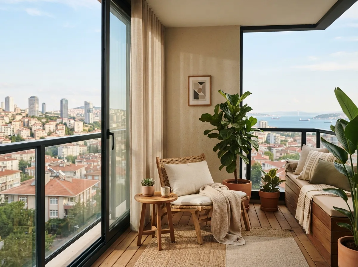 Modern Balkon Perdesi · sıcak tonlarda · Şehitkamil ve Şahinbey perde atölyesi