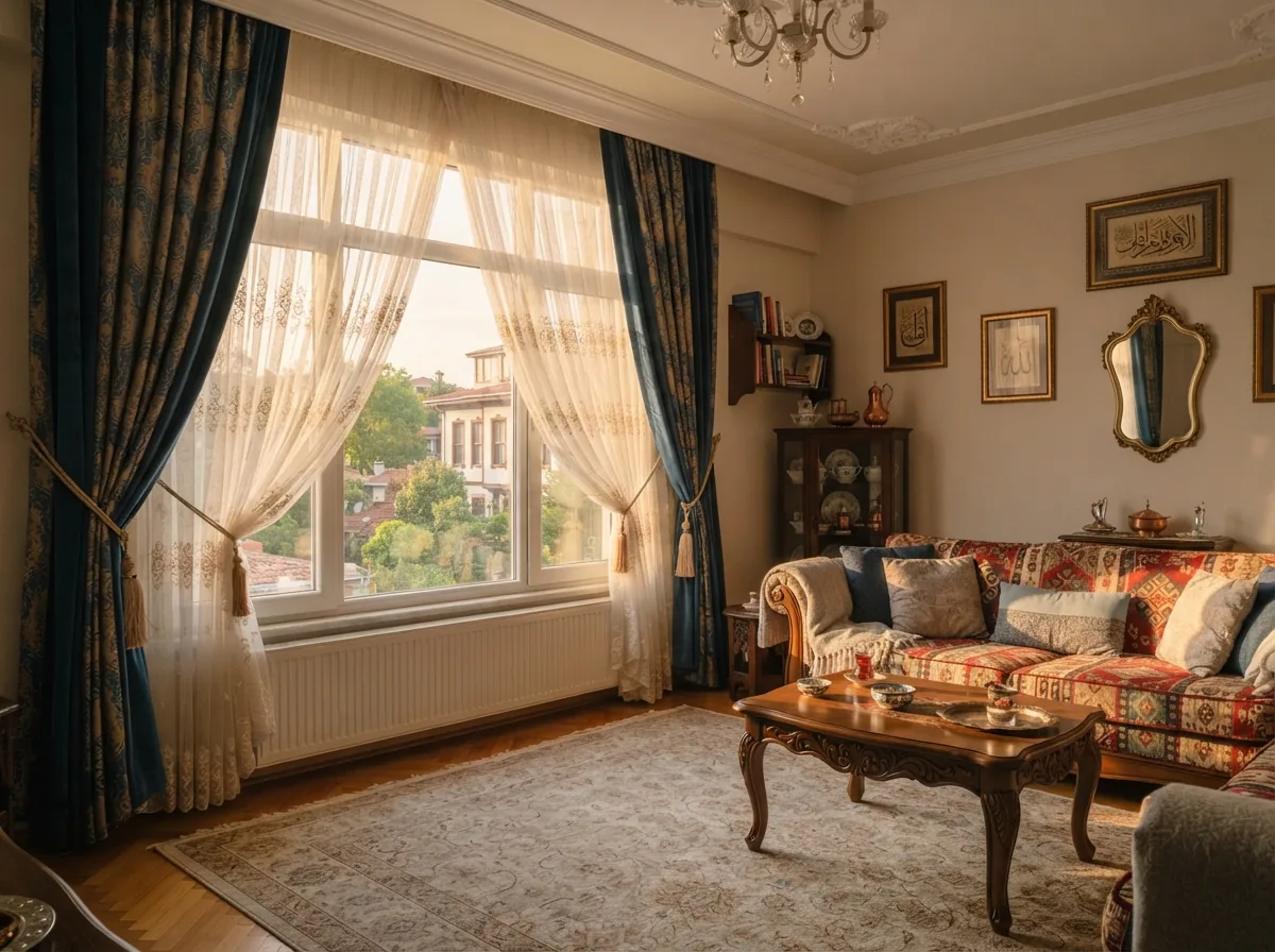 Salon Perde Modelleri · Salon uygulaması · akşam ışığında · Antep Perdeci · Gaziantep